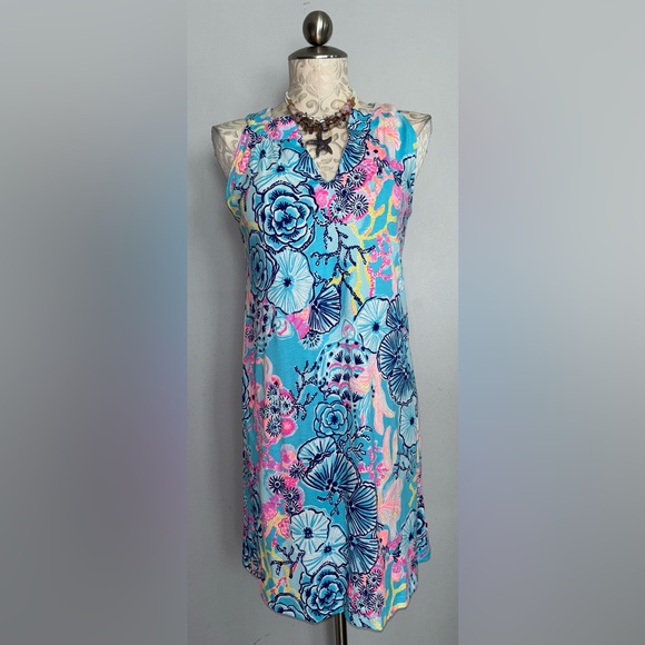 Lily Pulitzer 100% Cotton Shift Dress Size Small. #47 - Picture 5 of 10